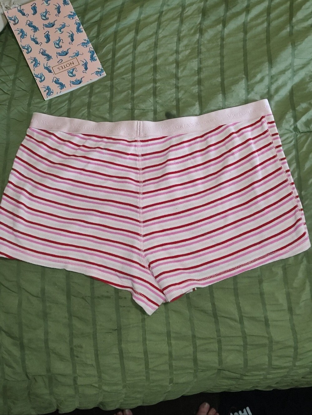 Victoria's Secret Pink and Red Striped Women Shorts XXL